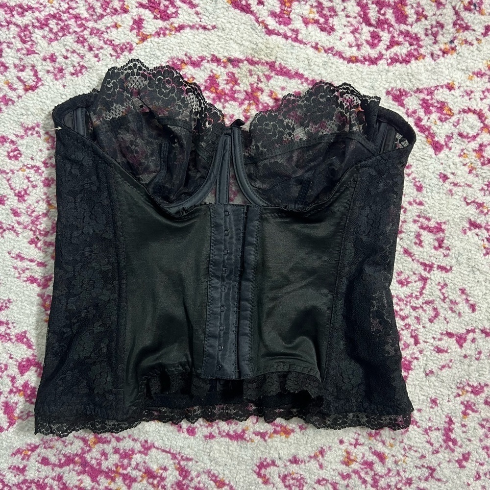Vintage BestForm Lace Corset Black 36C - Picture 3 of 7